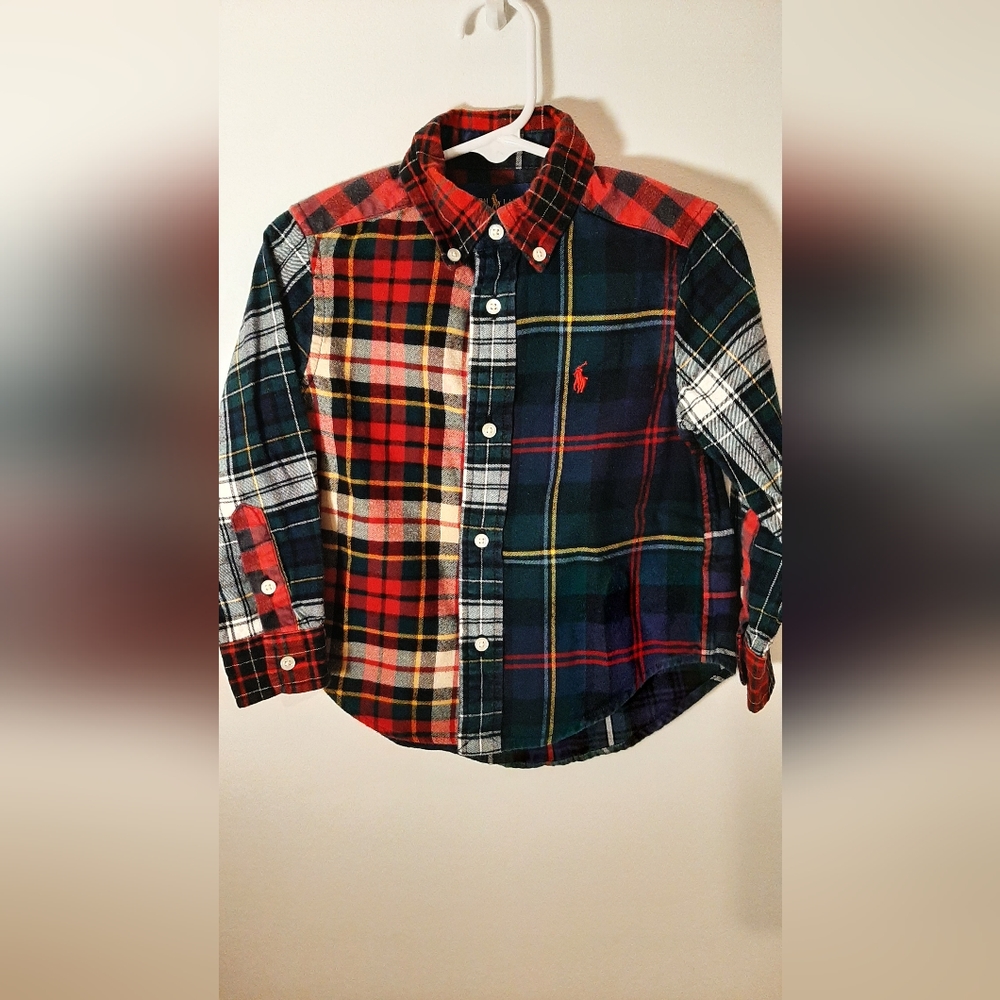 Ralph Lauren Button-down Shirt. Plaid Print 2T.
